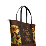 "Renew" - Jeremiah 29:11 Leather Tote Bag