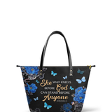 "Anchor" - Romans 8:31 Leather Tote Bag