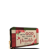 Hope - Matthew 19:26 Leather Wallet