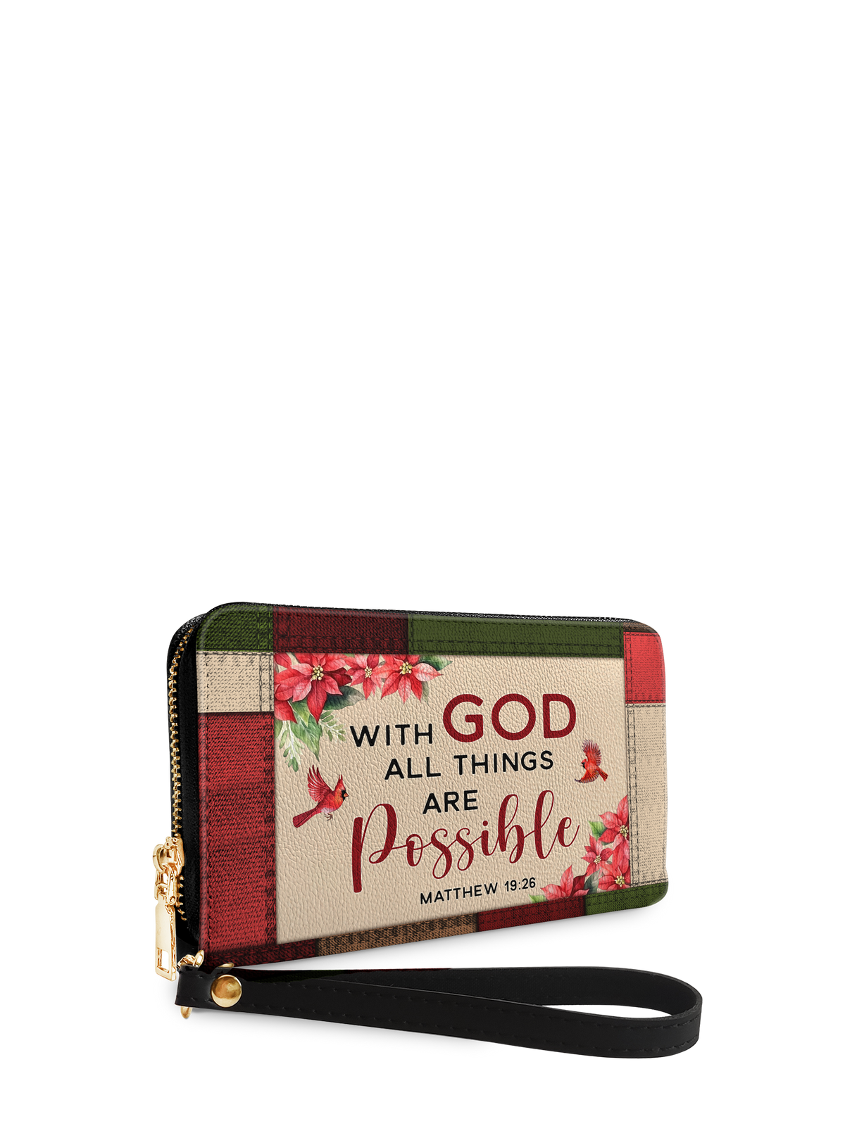 Hope - Matthew 19:26 Leather Wallet