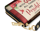 Hope - Matthew 19:26 Leather Wallet