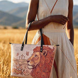 Lion of Judah - Joshua 1:9 Leather Tote Bag Preorder