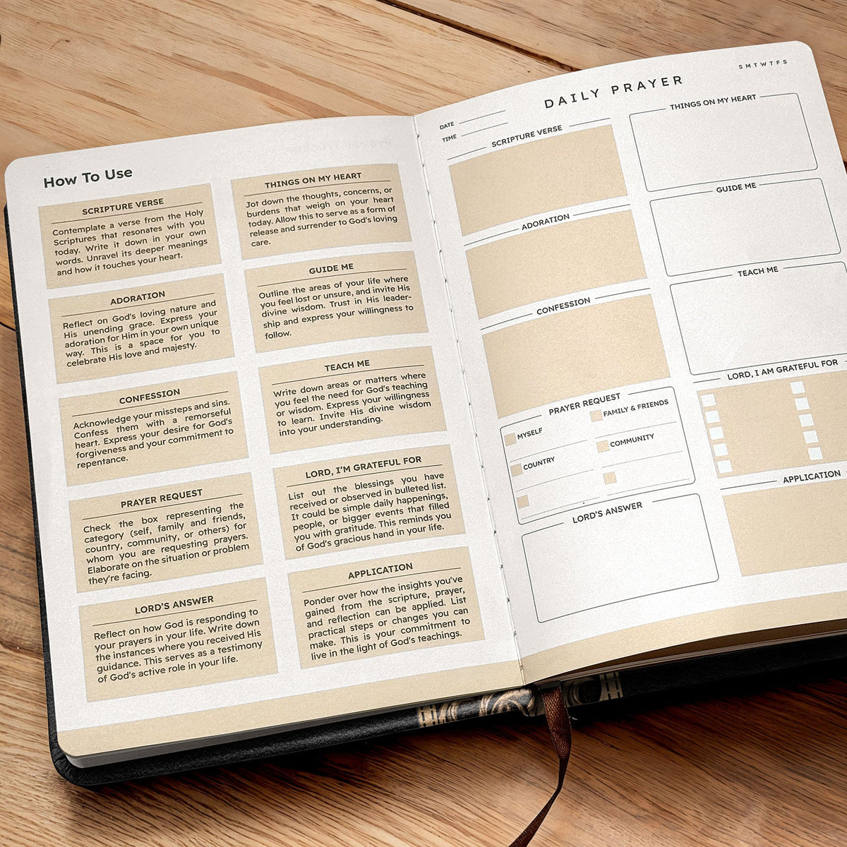 Wisdom - Job 34:32 Leather Prayer Journal