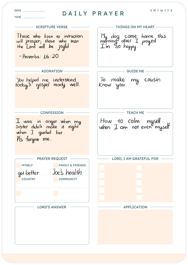 Daily Prayer Template