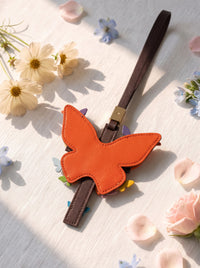 "Made New" - Rainbow Butterfly Cross Leather Bag Charm