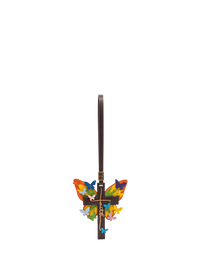 "Made New" - Rainbow Butterfly Cross Leather Bag Charm