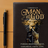 Righteous - 1 Timothy 6:11 Leather Prayer Journal