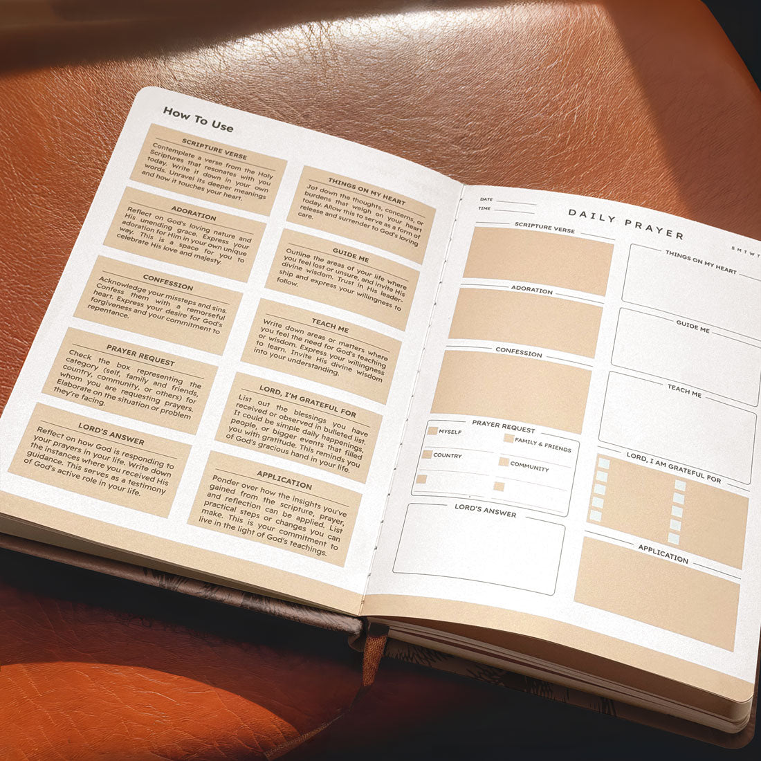 Faithful - 1 Timothy 6:11 Leather Prayer Journal