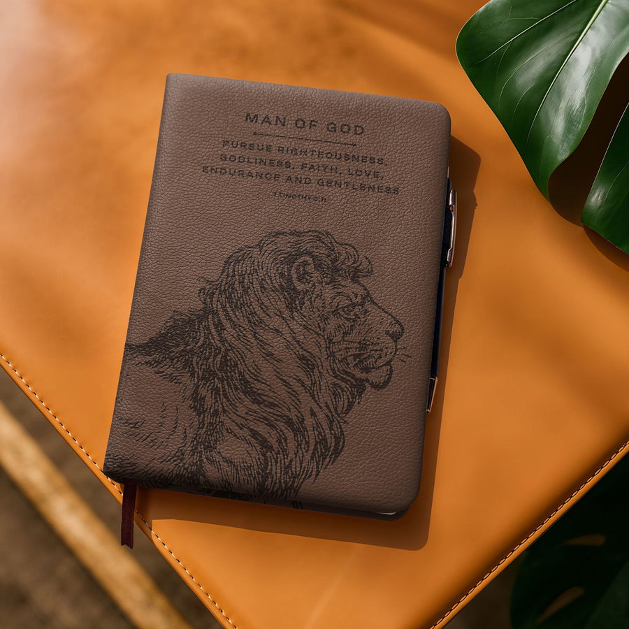 Faithful - 1 Timothy 6:11 Leather Prayer Journal