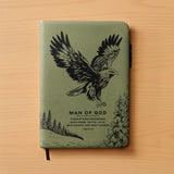 Soar - 1 Timothy 6:11 Leather Prayer Journal