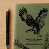 Soar - 1 Timothy 6:11 Leather Prayer Journal