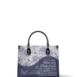 May The Lord Bless You And Protect You Leather Handbag