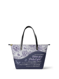 Blessing - Numbers 6:24-26 Leather Tote Bag