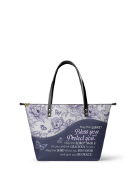 May The Lord Bless You And Protect You Leather Tote Bag