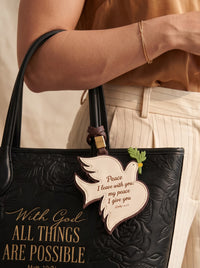"Peace I Leave With You" - Dove Leather Bag Charm