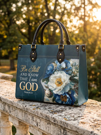 Peace - Psalm 46:10 Deluxe Leather Handbag Pre-order