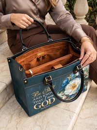Peace - Psalm 46:10 Deluxe Leather Handbag Pre-order