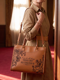 Philippians 4:13 - Embossed Leather Handbag