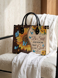 Presence - Psalm 46:10 Deluxe Leather Handbag Pre-order
