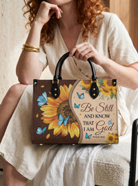 Presence - Psalm 46:10 Deluxe Leather Handbag Pre-order