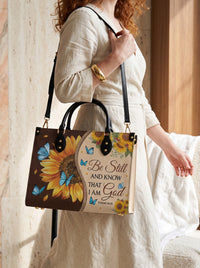 Presence - Psalm 46:10 Deluxe Leather Handbag Pre-order