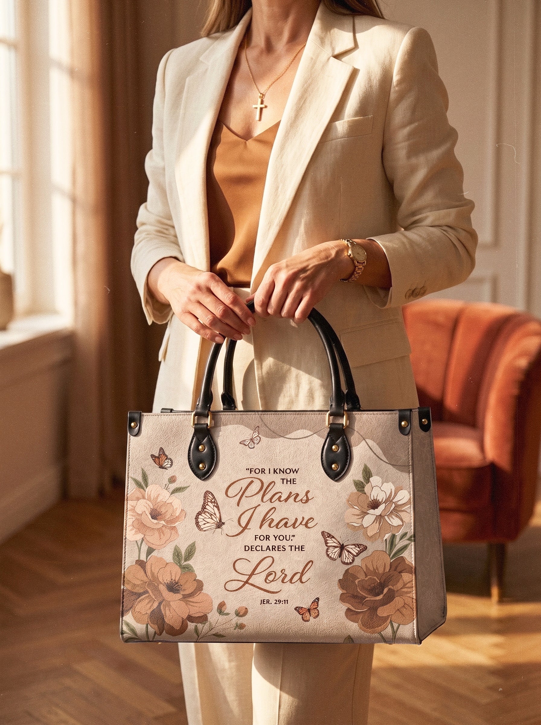 Purpose - Jeremiah 29:11 Deluxe Leather Handbag Pre-order