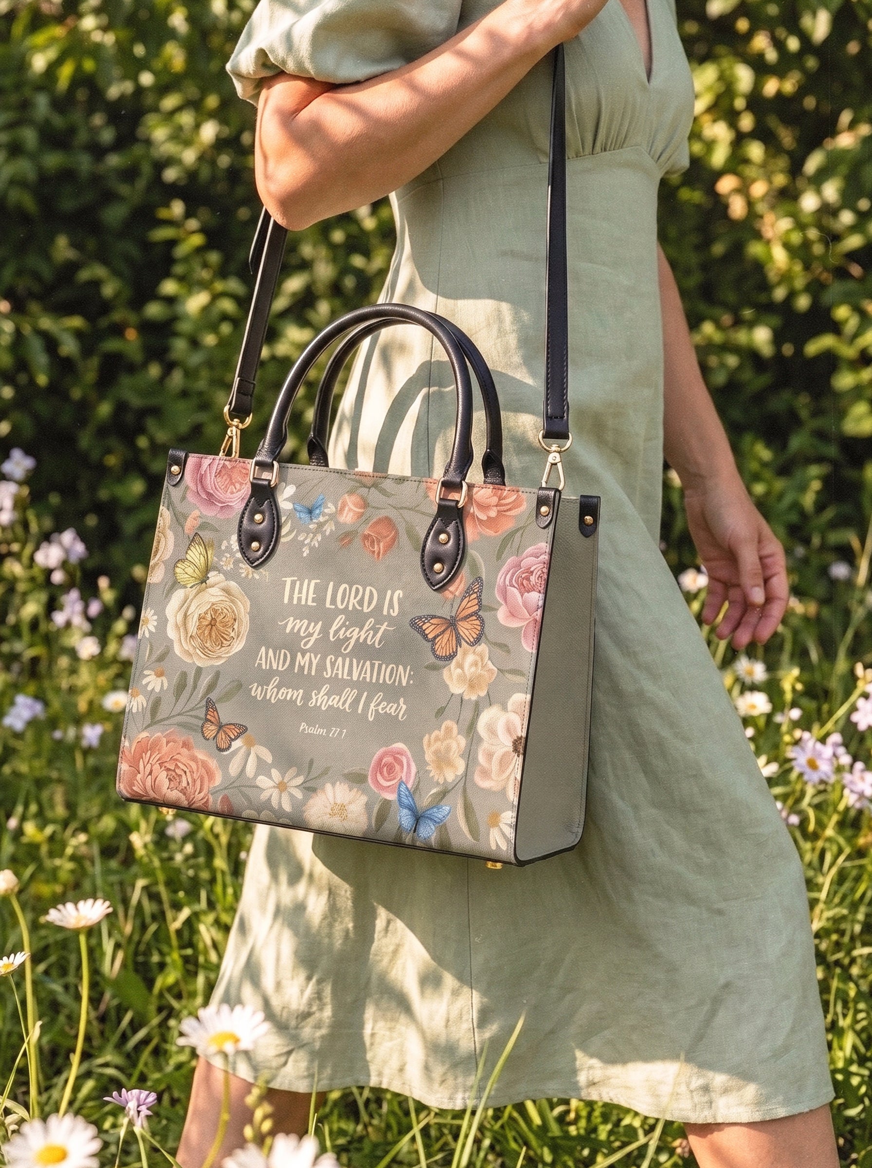 Radiance - Psalm 27:1 Deluxe Leather Handbag Pre-order