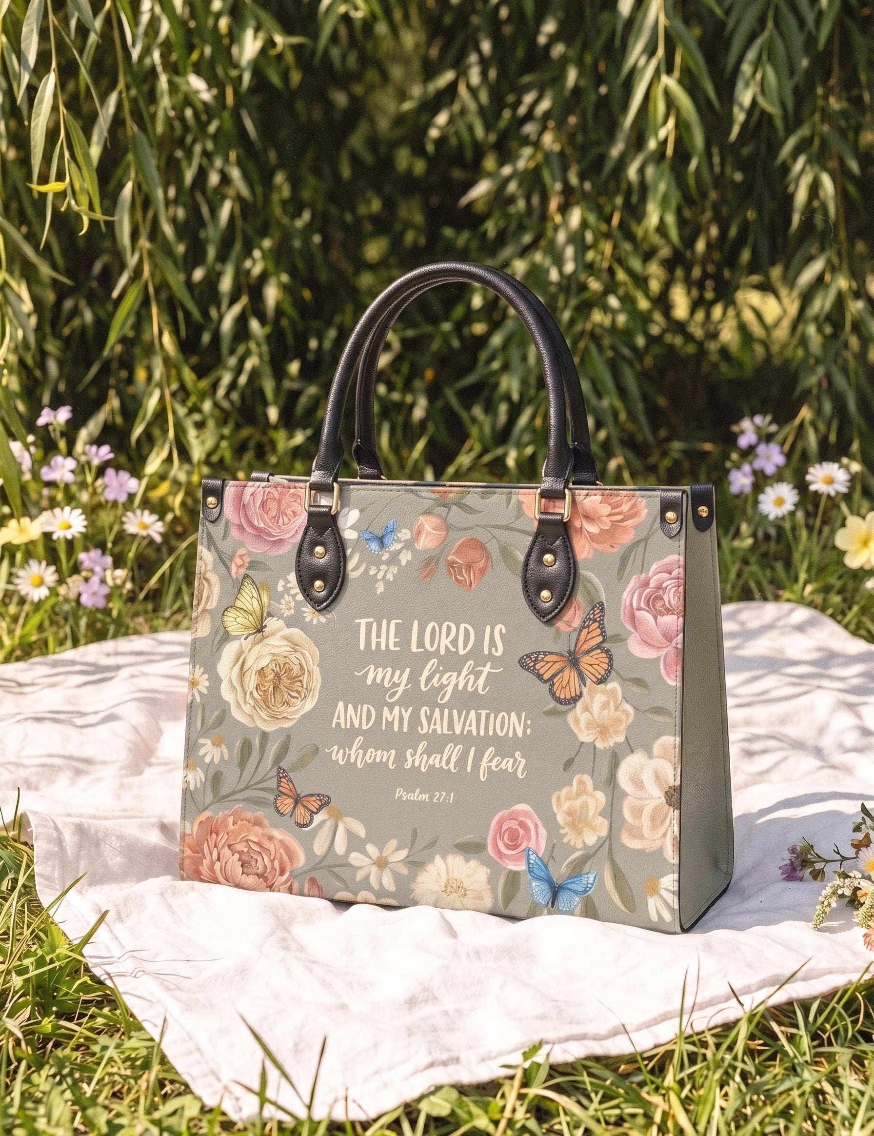 Radiance - Psalm 27:1 Deluxe Leather Handbag Pre-order