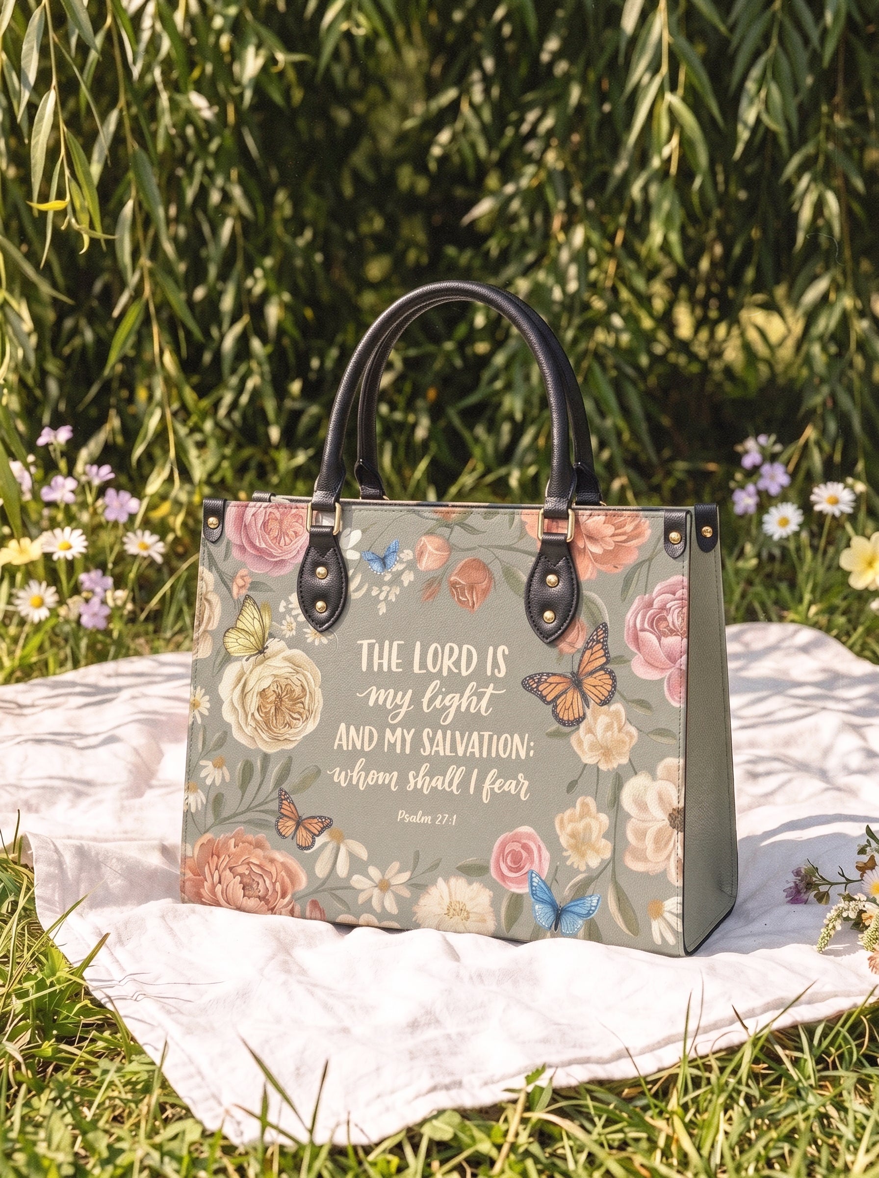 Radiance - Psalm 27:1 Deluxe Leather Handbag Pre-order
