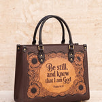 Refuge - Psalm 46:10 Deluxe Leather Handbag Pre-order