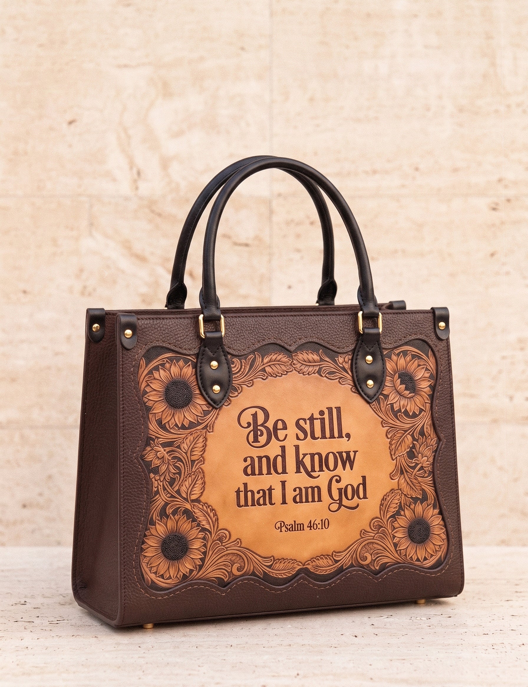 Refuge - Psalm 46:10 Deluxe Leather Handbag Pre-order