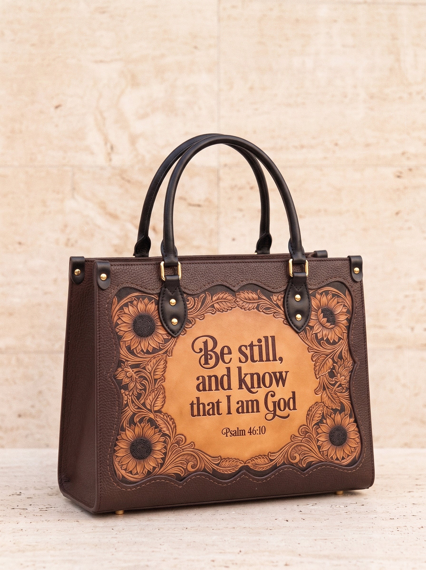 Refuge - Psalm 46:10 Deluxe Leather Handbag Pre-order