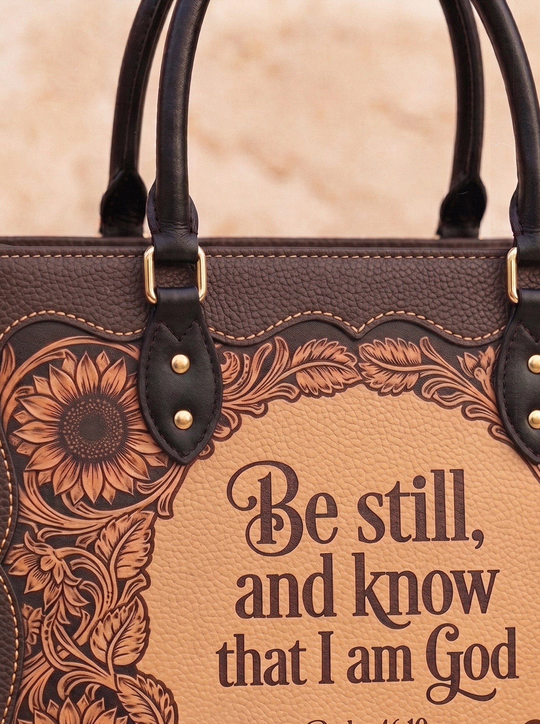 Refuge - Psalm 46:10 Deluxe Leather Handbag Pre-order