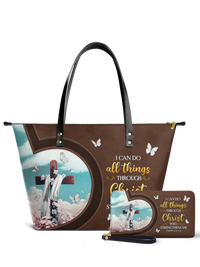 Rise - Philippians 4:13 Leather Tote Bag Deal