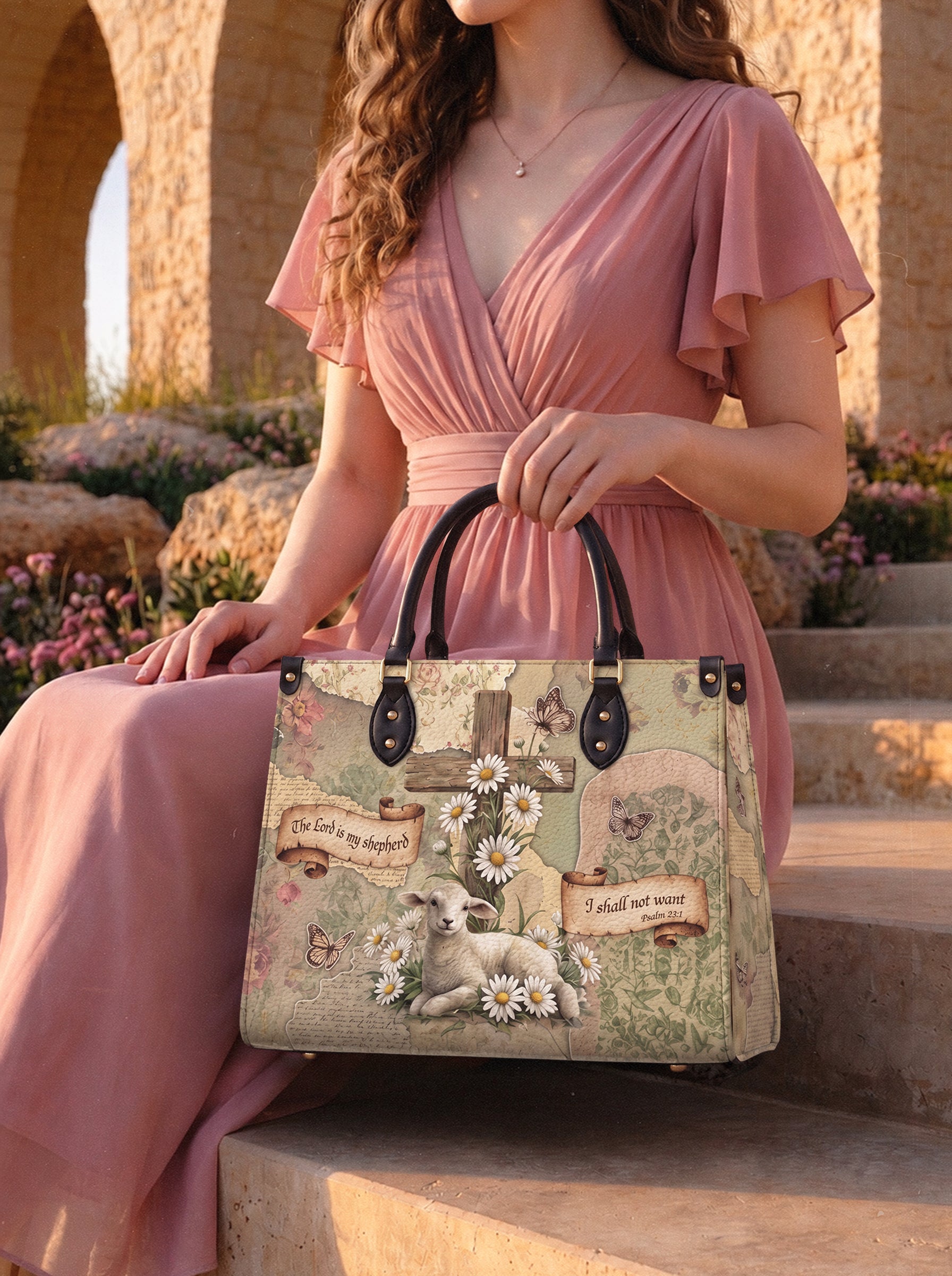 Shepherd - Psalm 23:1 Deluxe Leather Handbag Pre-order