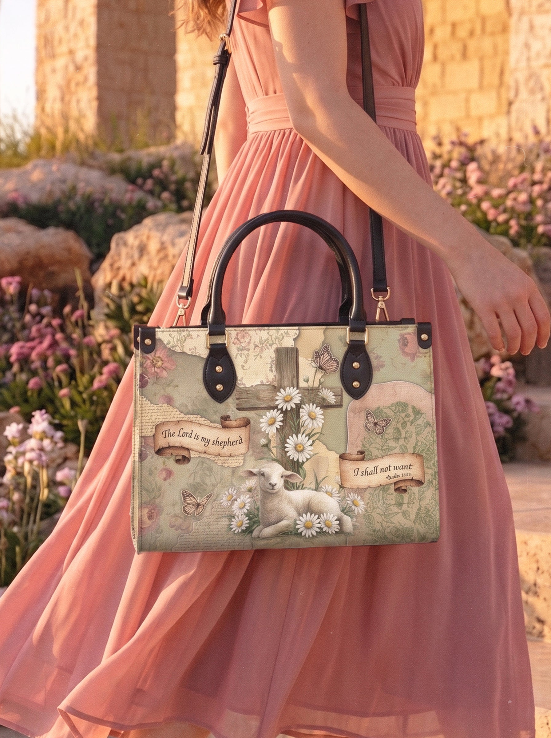 Shepherd - Psalm 23:1 Deluxe Leather Handbag Pre-order