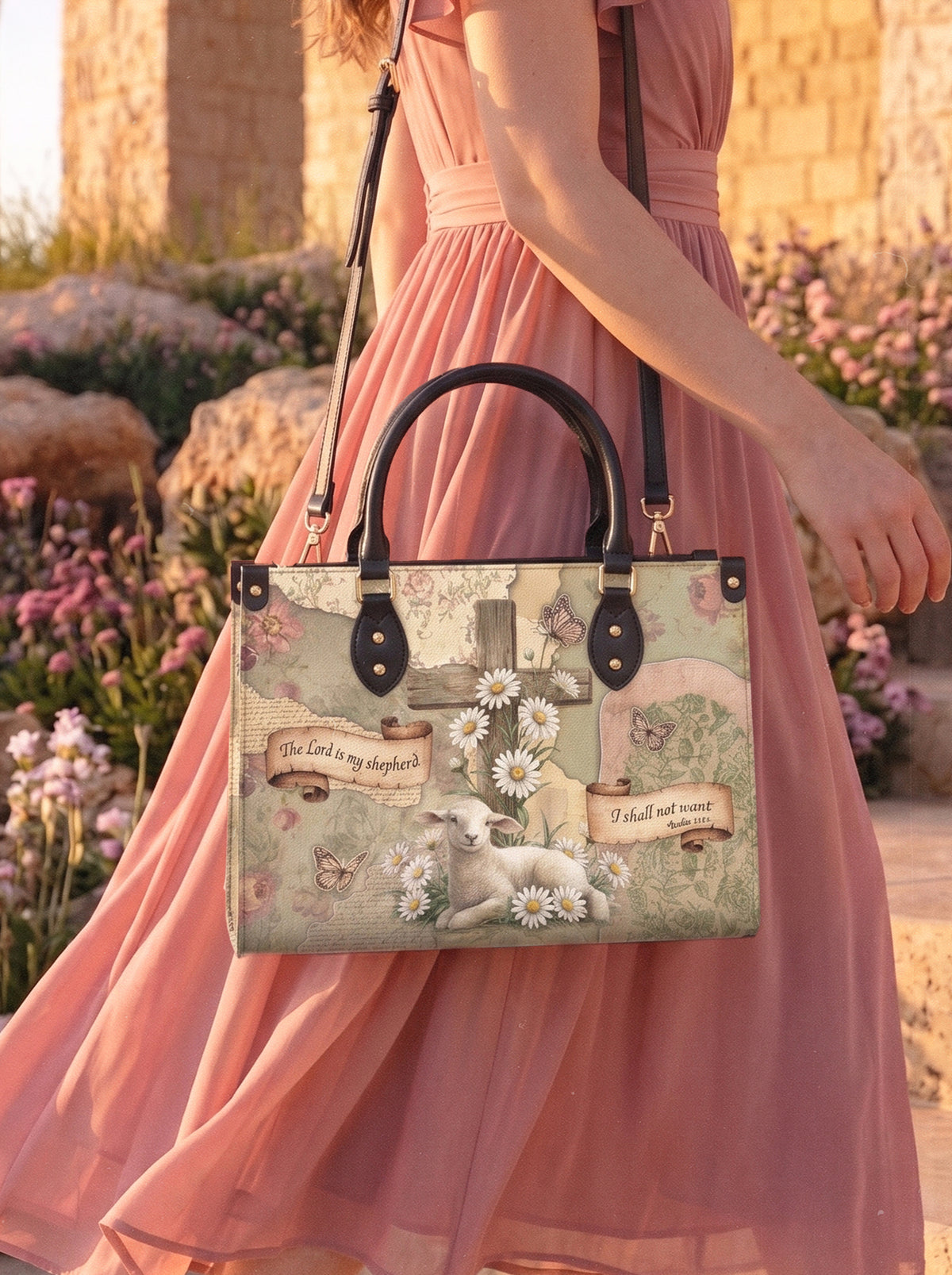 Shepherd - Psalm 23:1 Deluxe Leather Handbag Pre-order