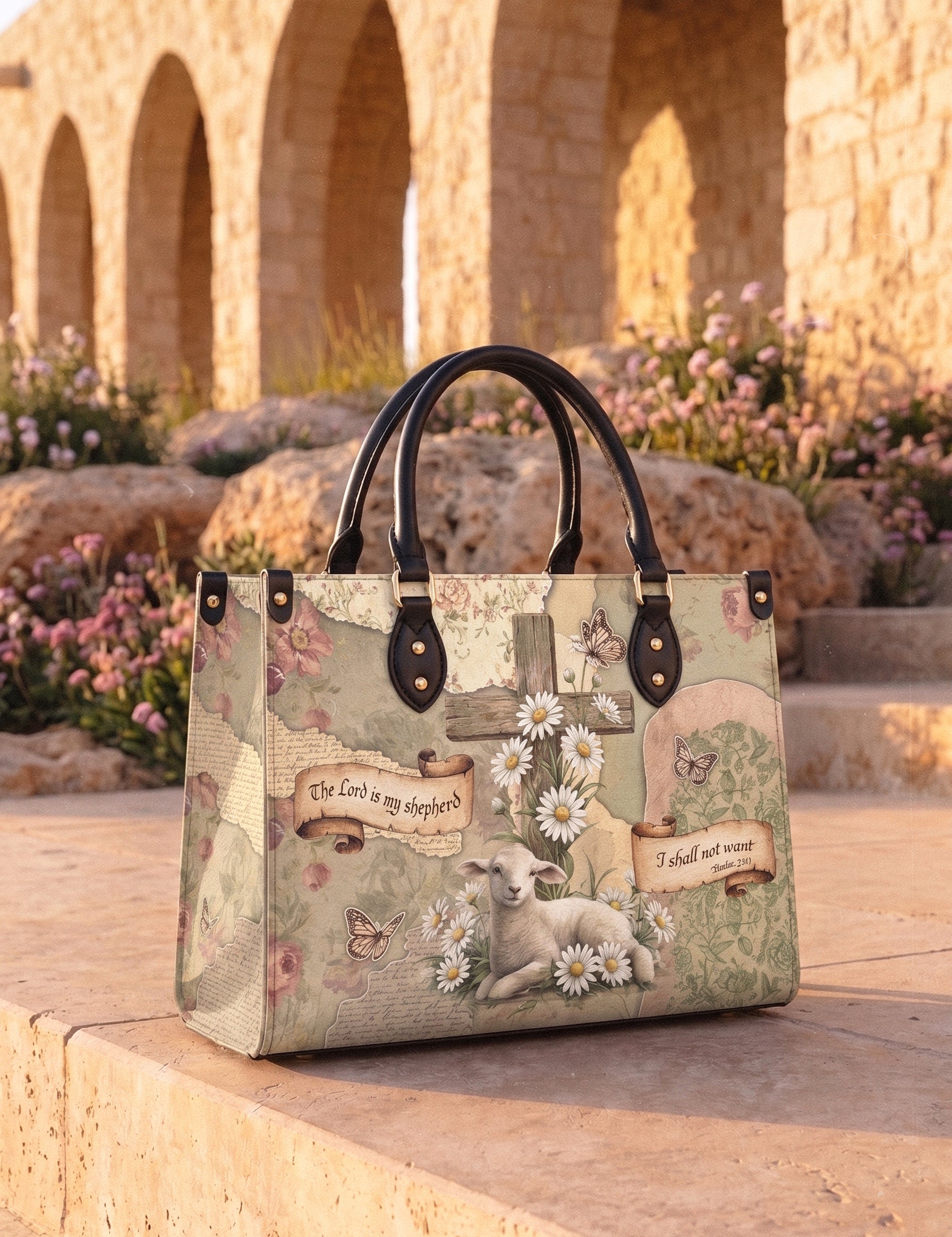 Shepherd - Psalm 23:1 Deluxe Leather Handbag Pre-order