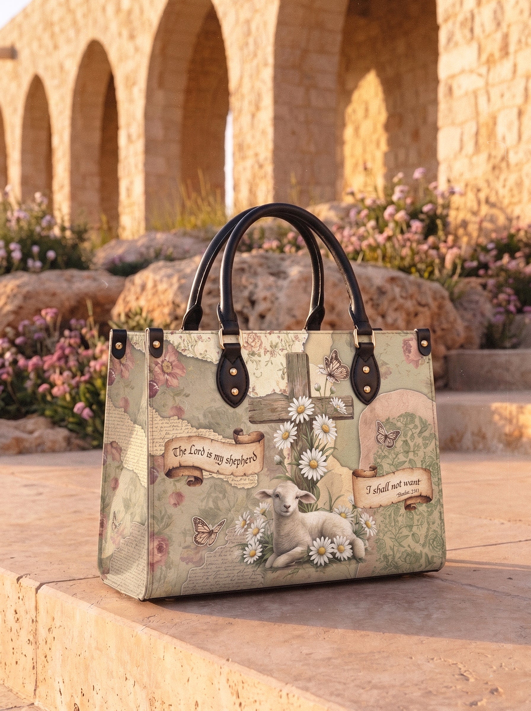 Shepherd - Psalm 23:1 Deluxe Leather Handbag Pre-order
