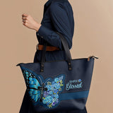 "Blessed" Leather Tote Bag