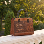 Solace - Psalm 46:10 Deluxe Leather Handbag Pre-order