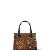 Stillness - Psalm 46:10 Small Leather Handbag