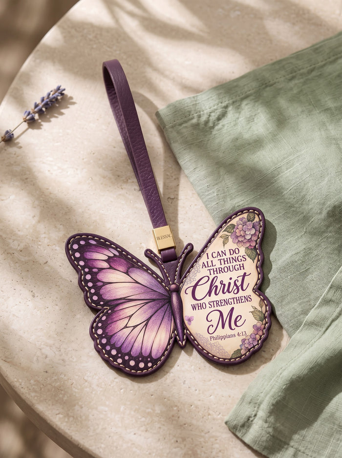 Strength In Christ Leather Charm