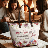 "Melody" - Psalm 118:14 Leather Tote Bag