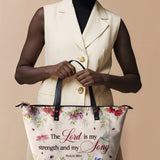 "Melody" - Psalm 118:14 Leather Tote Bag