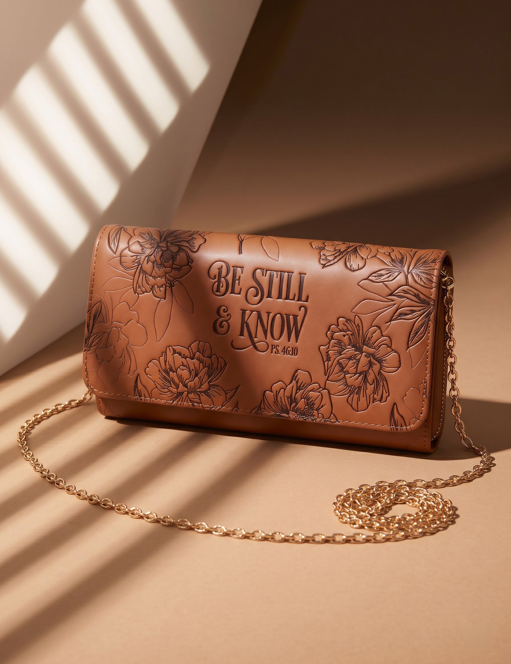 Tranquil - Psalm 46:10 Embossed Leather Wallet