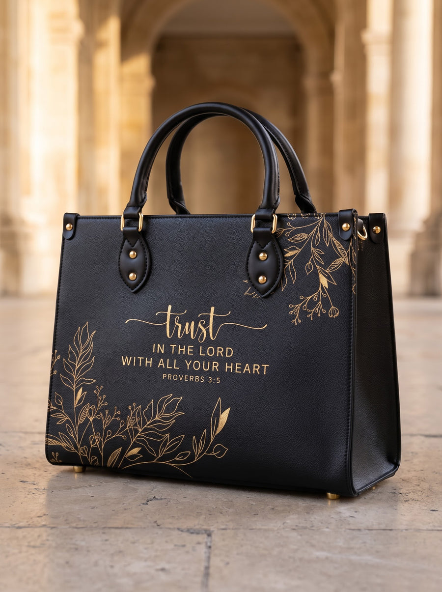 Trust - Proverbs 3:5 Deluxe Leather Handbag Pre-order