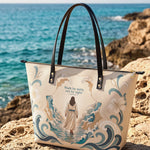 Walk By Faith - 2 Corinthians 5:7 Leather Tote Bag Preorder