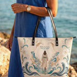 Walk By Faith - 2 Corinthians 5:7 Leather Tote Bag Preorder