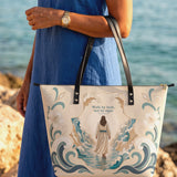 Walk By Faith - 2 Corinthians 5:7 Leather Tote Bag Preorder